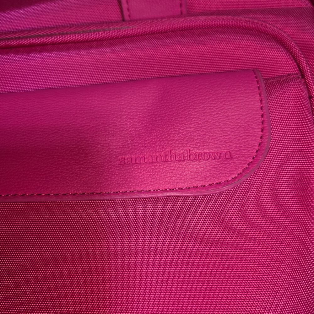 SAMANTHA BROWN PINK SOLID CONVERTIBLE CARRYALL SATCHEL BAG - Picture 2 of 10